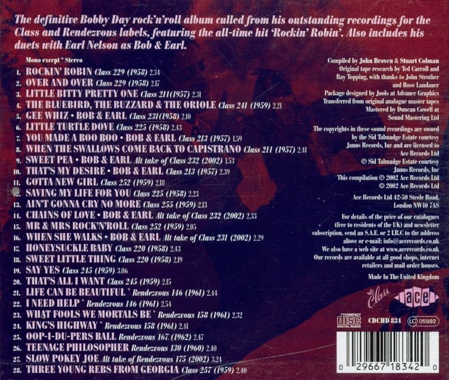 THE BEST OF BOBBY DAY 50's ロッキンロビン Rockin' Robin - YouTube